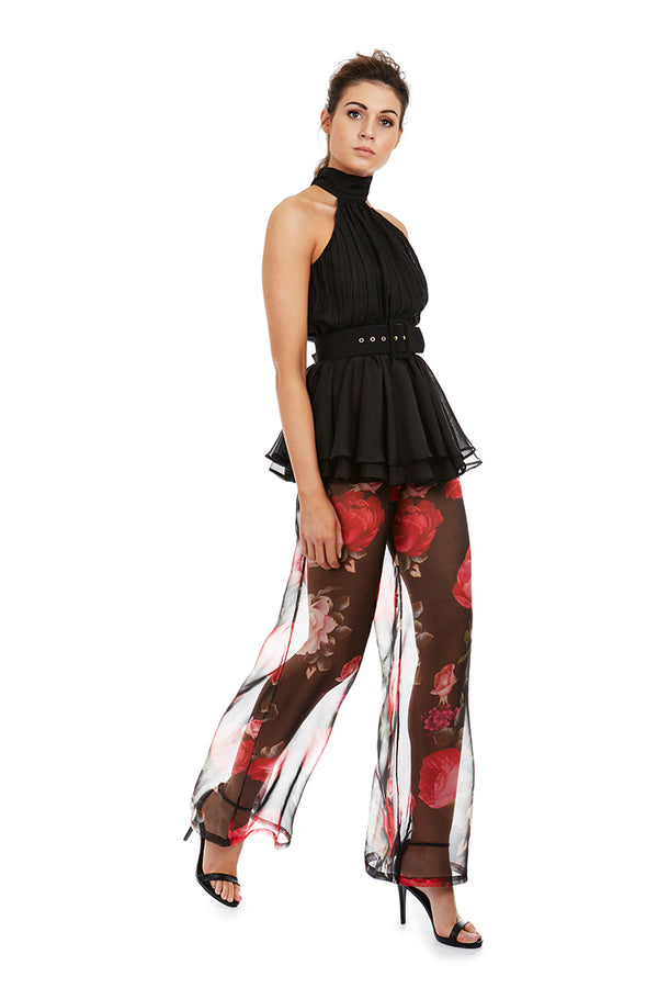 DION PANTS - BLACK FLORAL - GEORGY COLLECTION