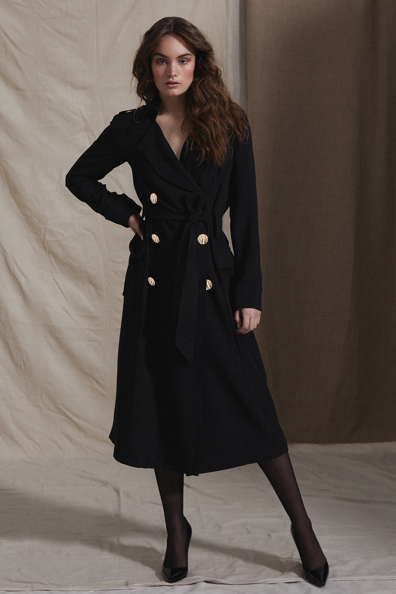 MILANA TRENCH - BLACK - GEORGY COLLECTION
