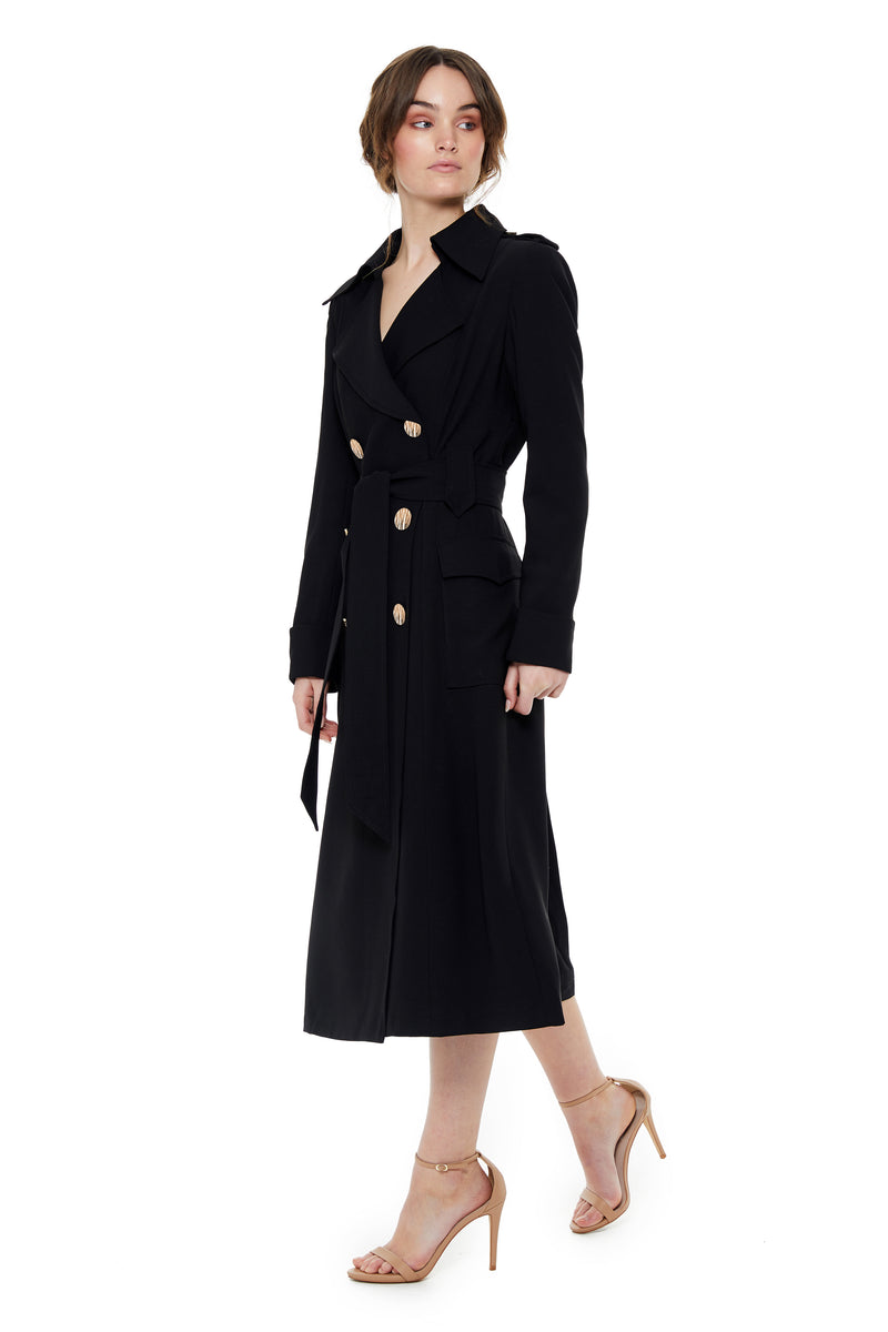 MILANA TRENCH - BLACK - GEORGY COLLECTION