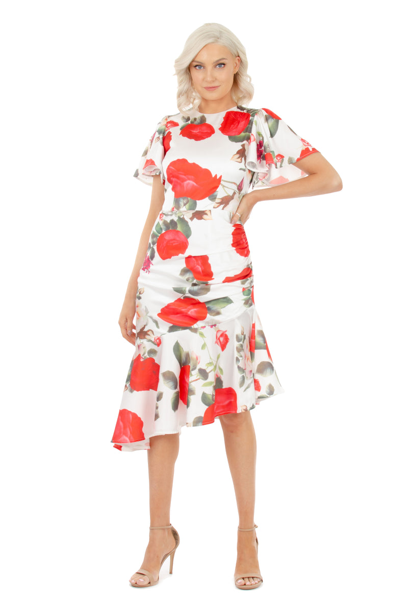 MONICA DRESS - WHITE FLORAL - GEORGY COLLECTION