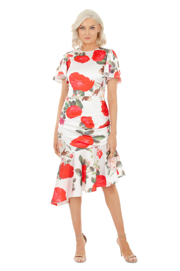MONICA DRESS - WHITE FLORAL - GEORGY COLLECTION